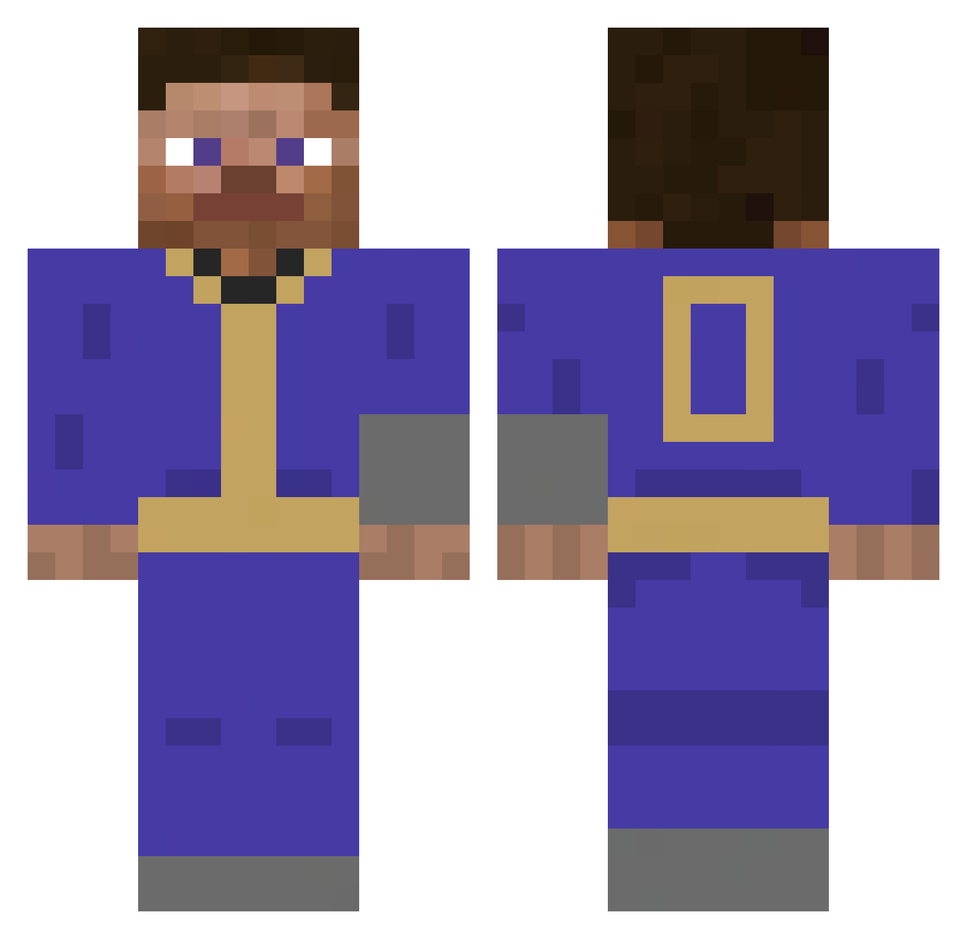 asiwar22 Minecraft skin, front and back view
