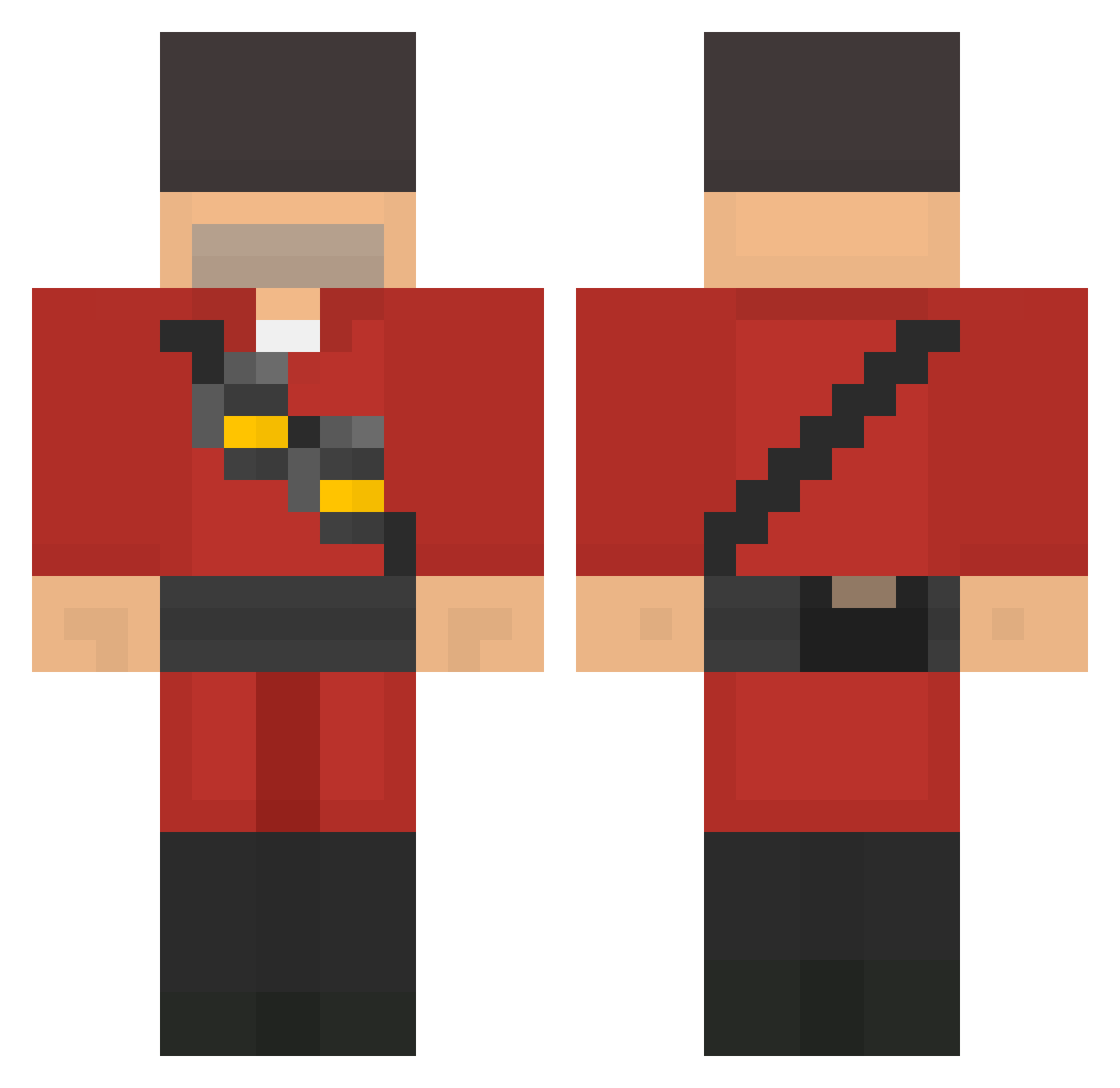 NemoyDude Minecraft skin, front and back view