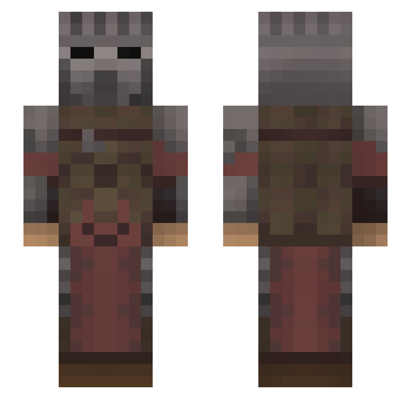ewvn Minecraft skin, front and back view