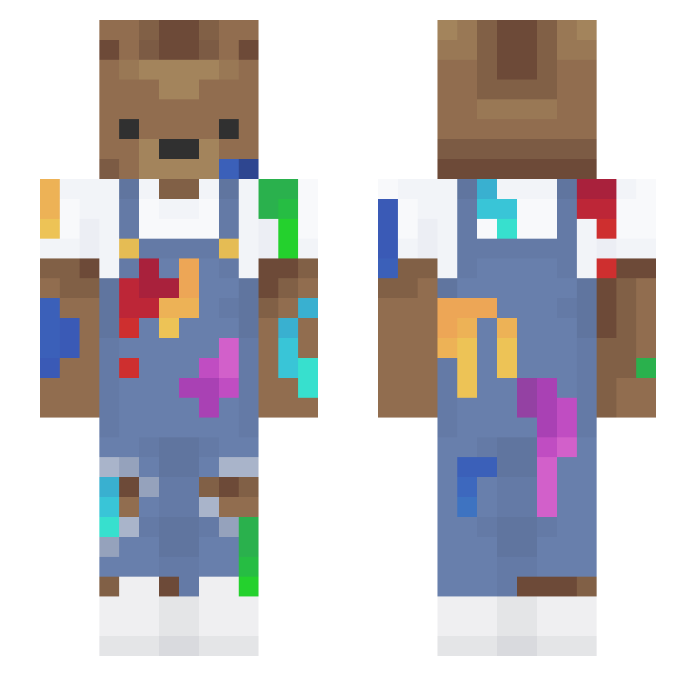 meeepmorp Minecraft skin, front and back view
