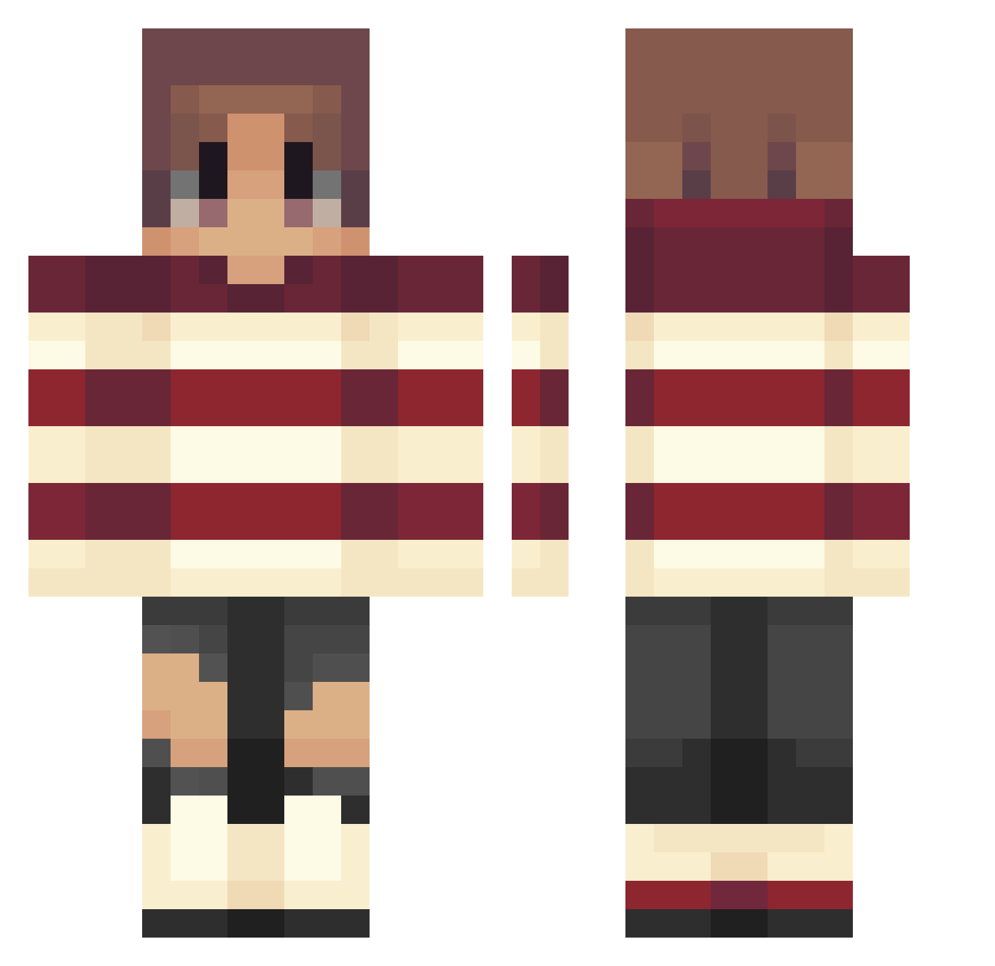QwaKkie_ Minecraft skin, front and back view