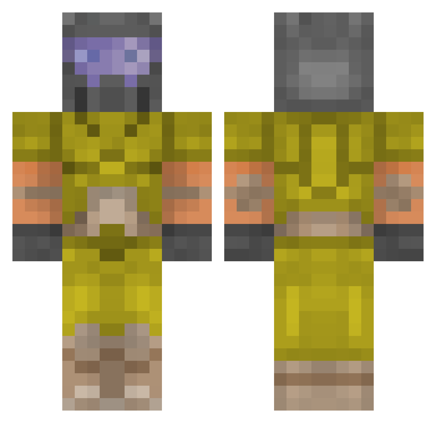 Me4eHblu Minecraft skin, front and back view