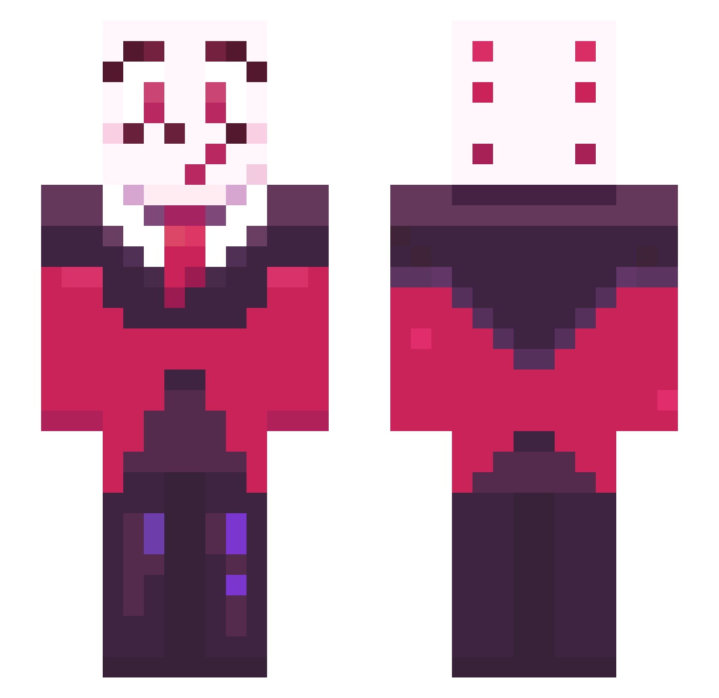 Roarisaur Minecraft skin, front and back view