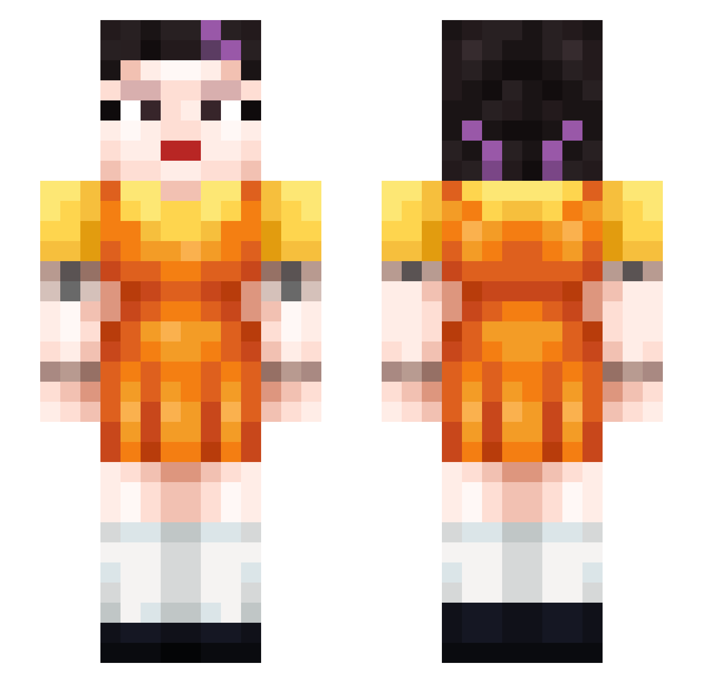 Caesion Minecraft skin, front and back view