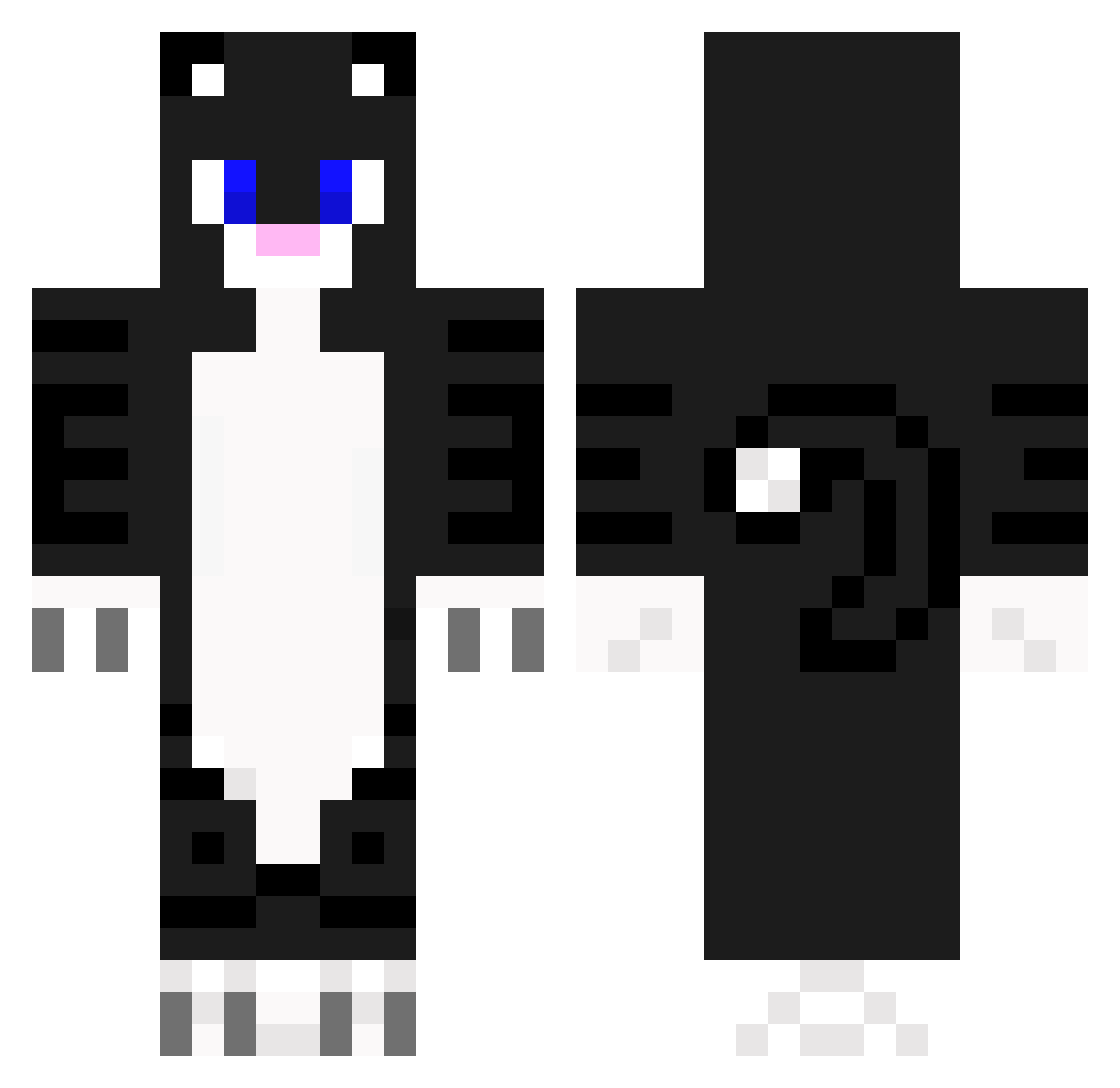 rojuuaka Minecraft skin, front and back view