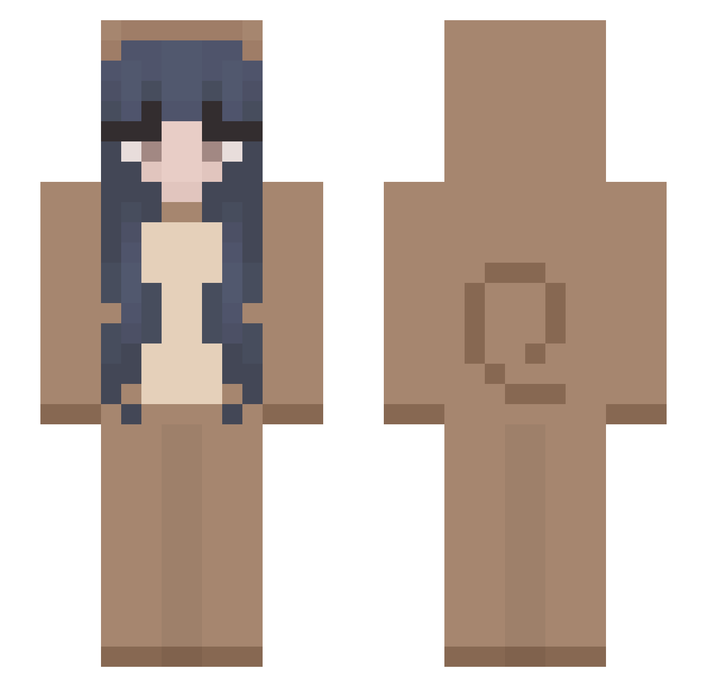 TiaraTia Minecraft skin, front and back view