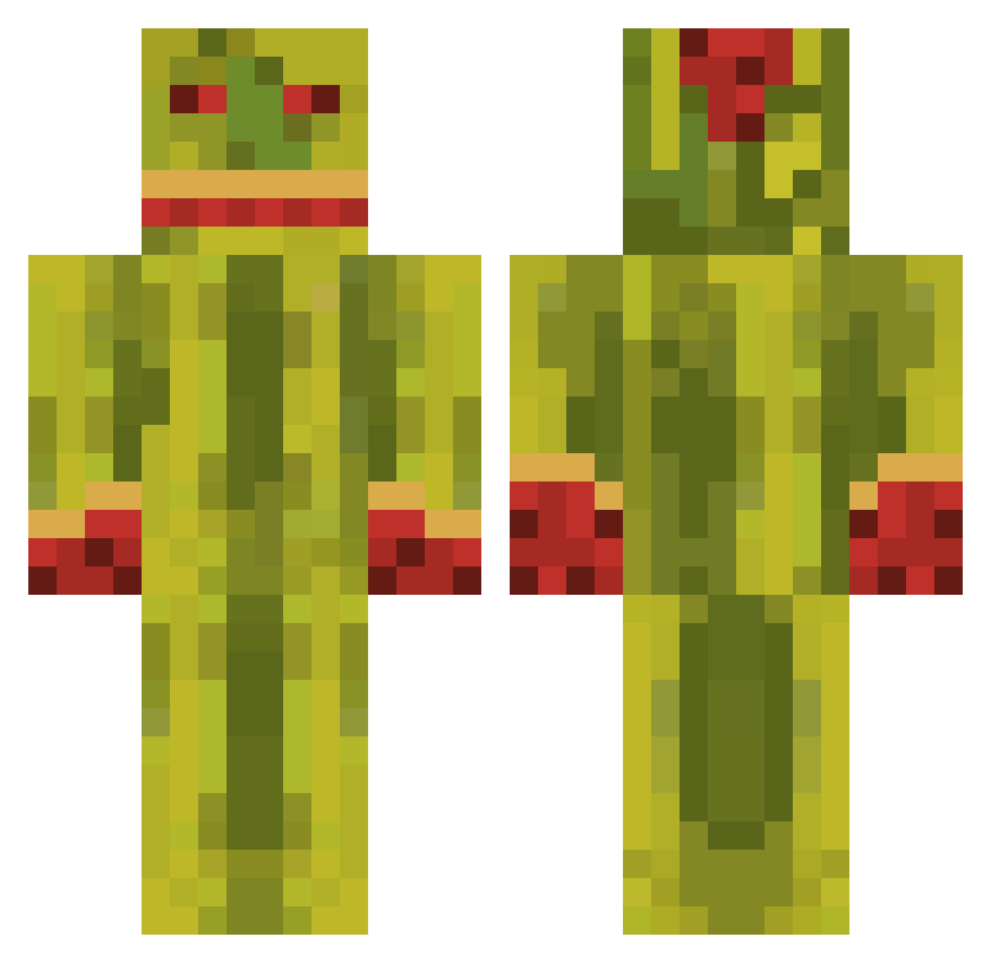 DennJC Minecraft skin, front and back view