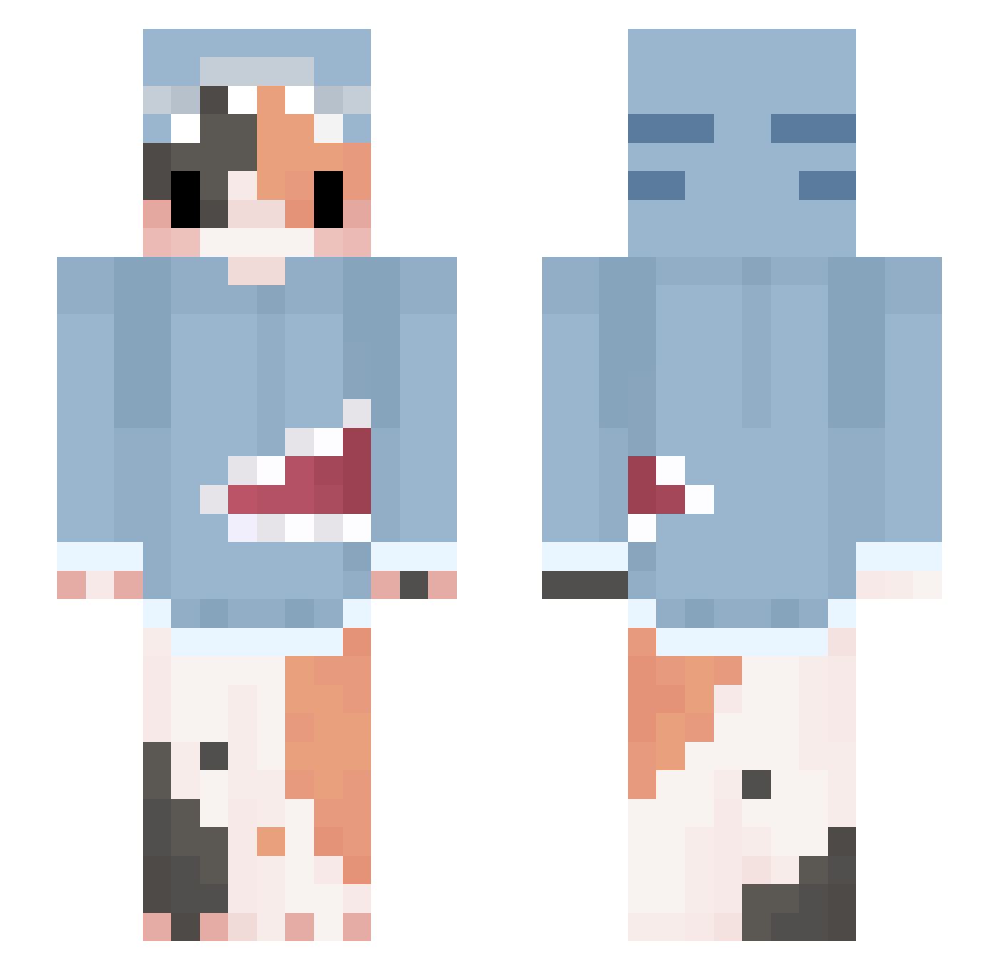 Lucky_Parrot Minecraft skin, front and back view