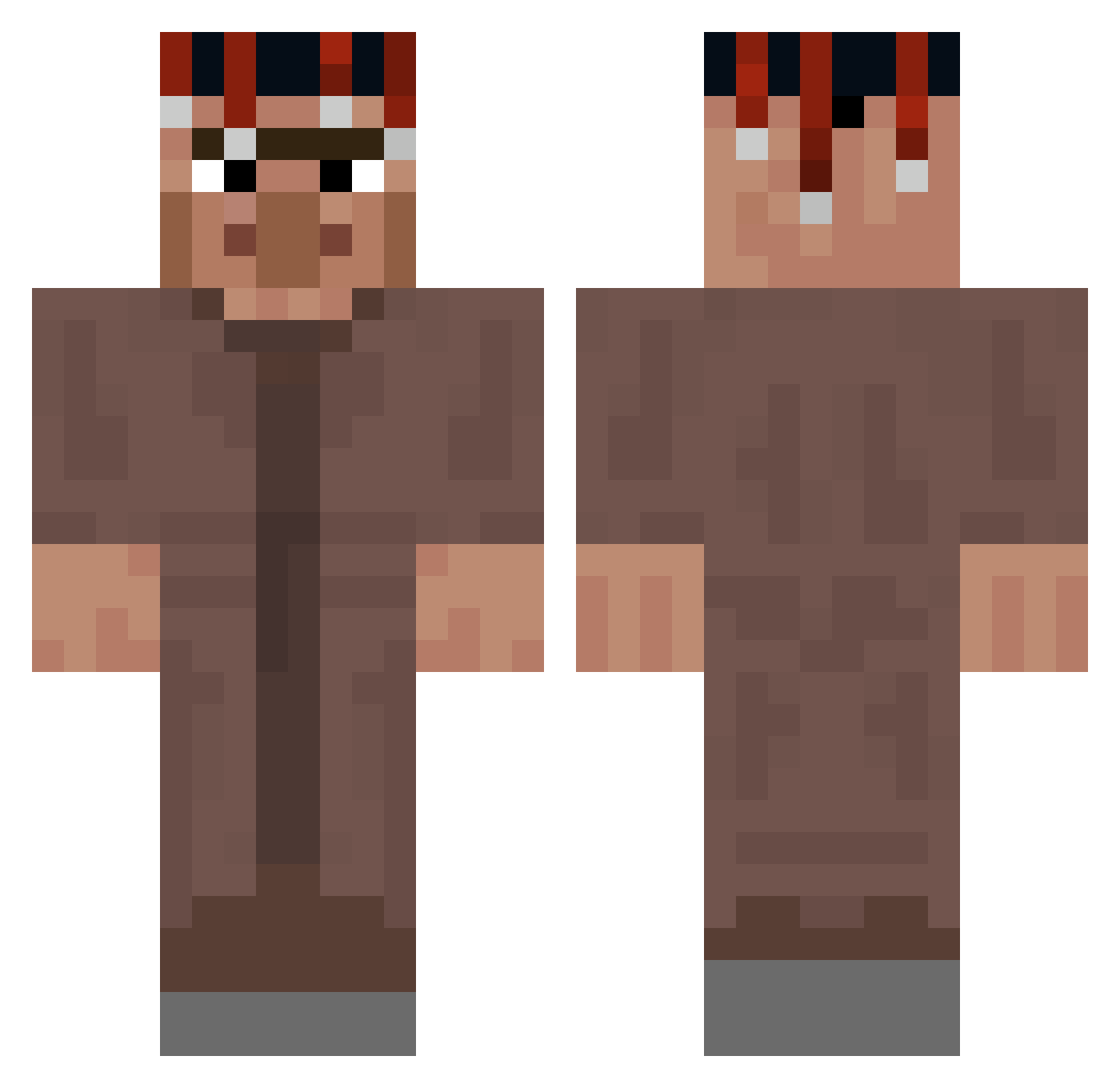 Civilise Minecraft skin, front and back view