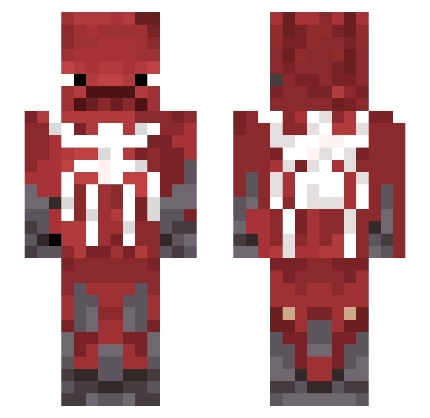 mukus Minecraft skin, front and back view