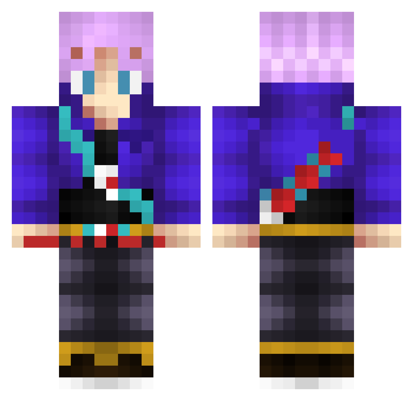 Arkaa_onn Minecraft skin, front and back view