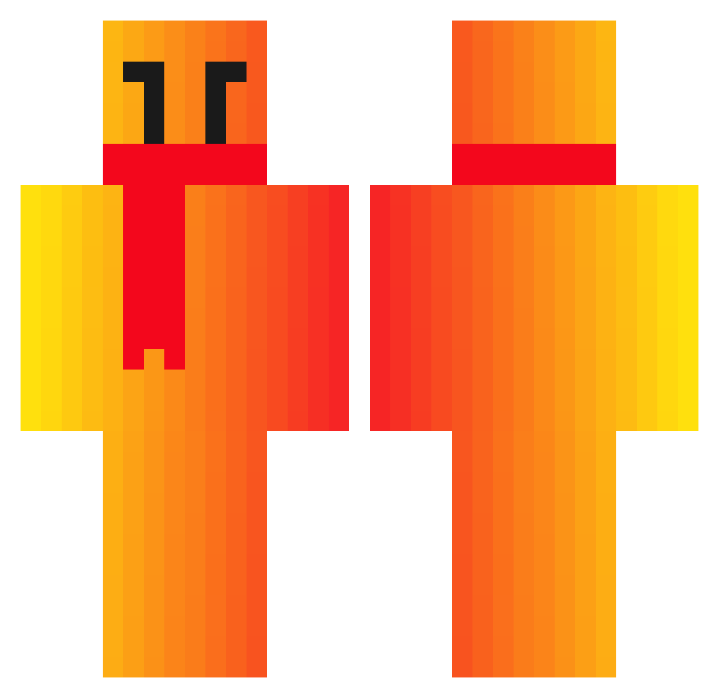 noskillracer Minecraft skin, front and back view