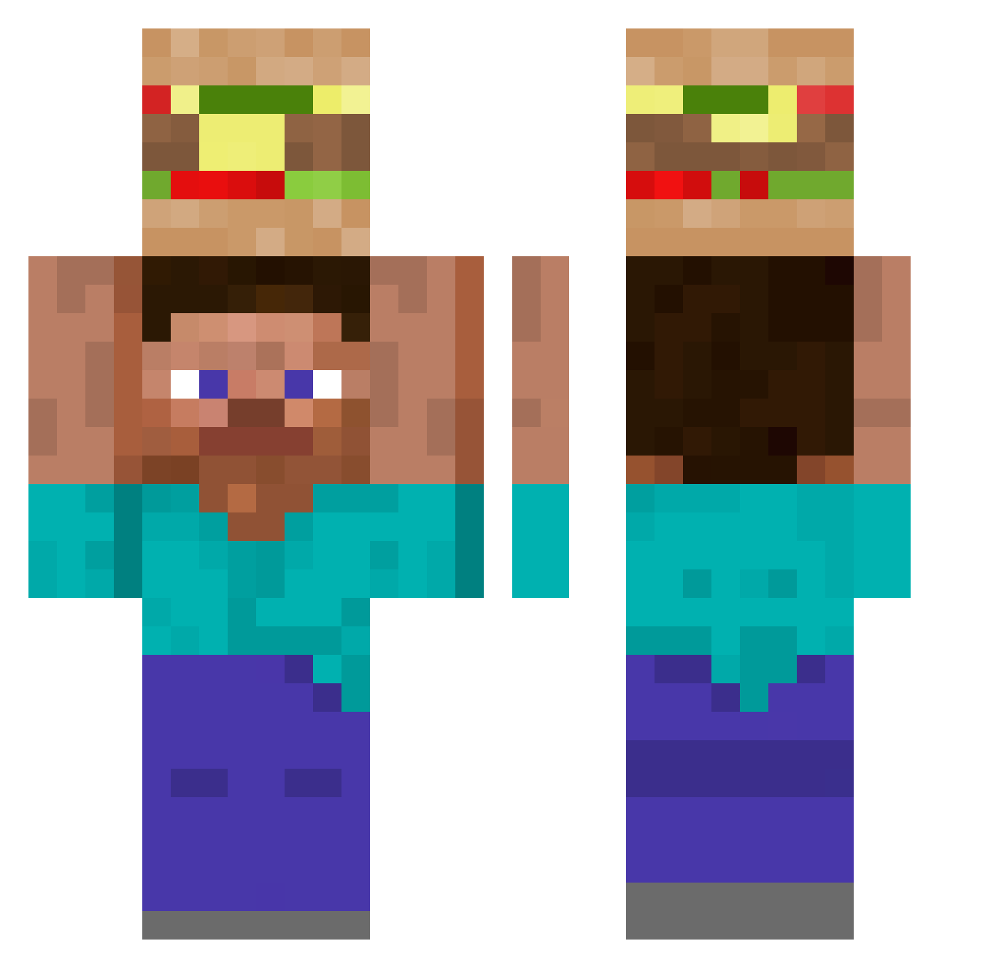 ElMaikjaja Minecraft skin, front and back view