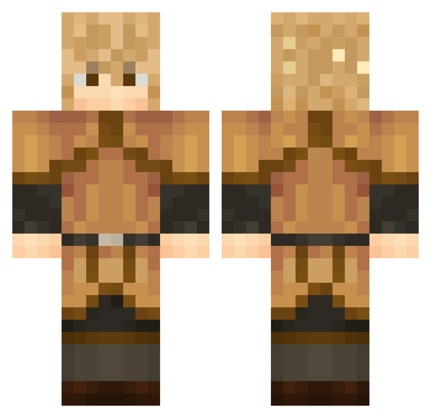 Taizor672 Minecraft skin, front and back view