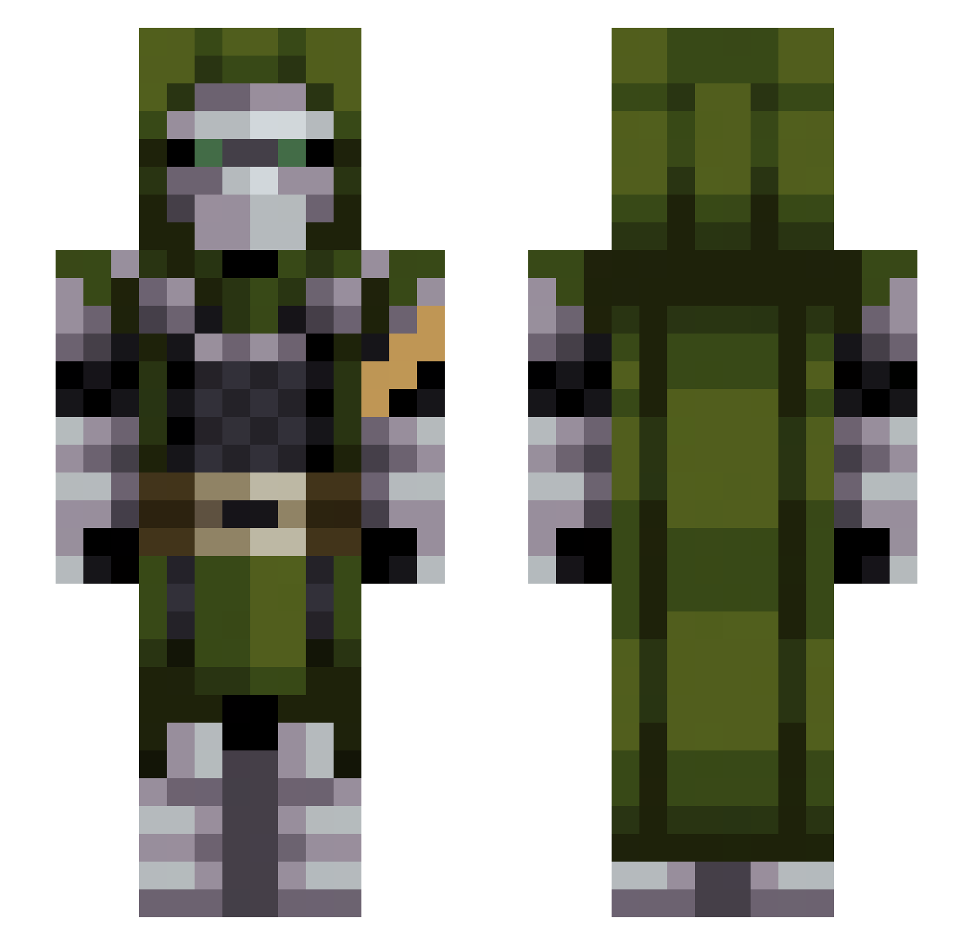 Kezragon Minecraft skin, front and back view