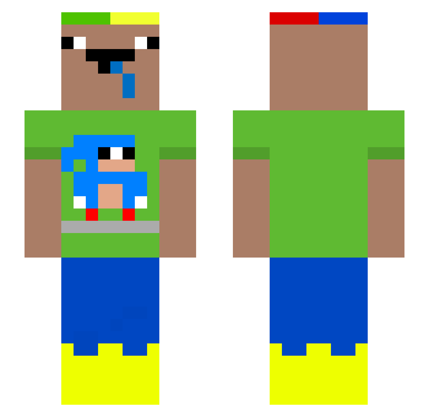 Kionbe Minecraft skin, front and back view