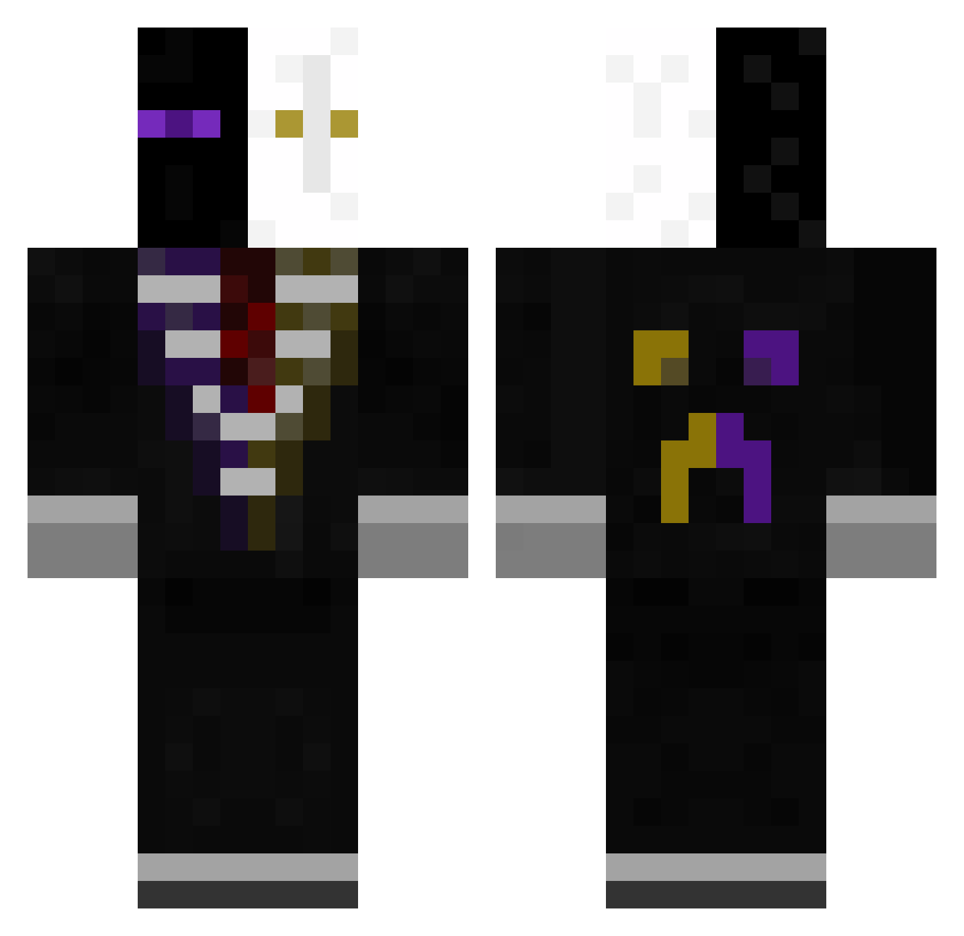 MjrmKsa Minecraft skin, front and back view