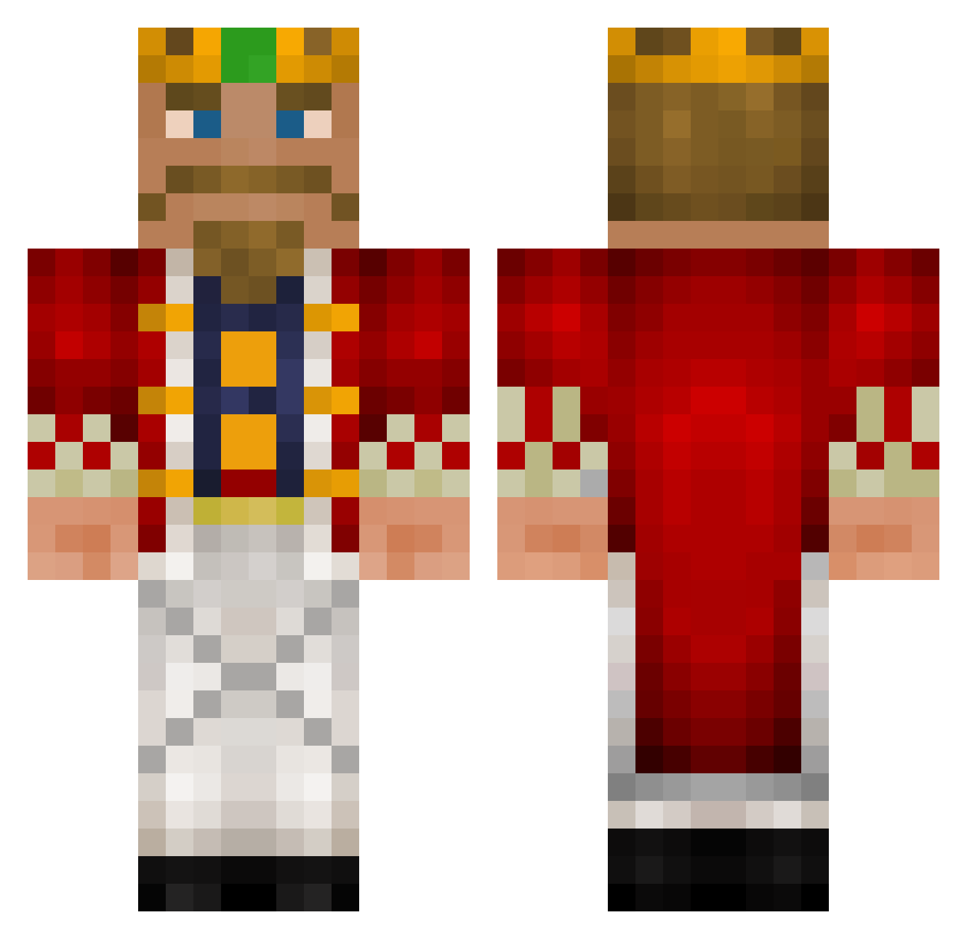 BlaZinqYT Minecraft skin, front and back view
