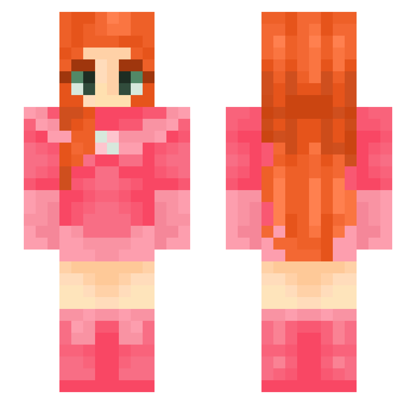 TheKiddyDiddler Minecraft skin, front and back view