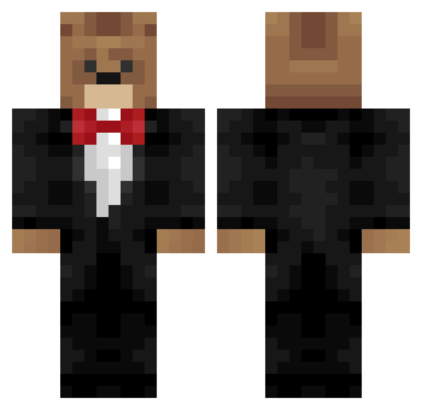 KevinShadow Minecraft skin, front and back view