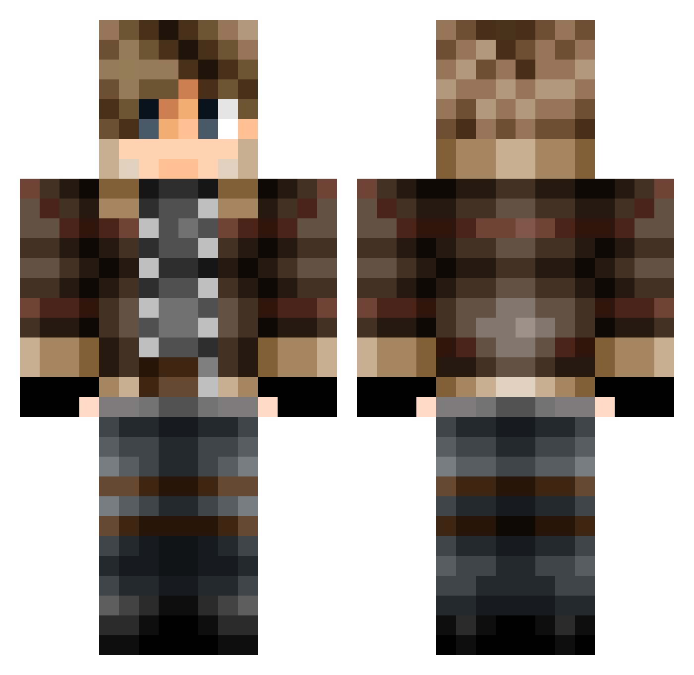 WaILaam Minecraft skin, front and back view