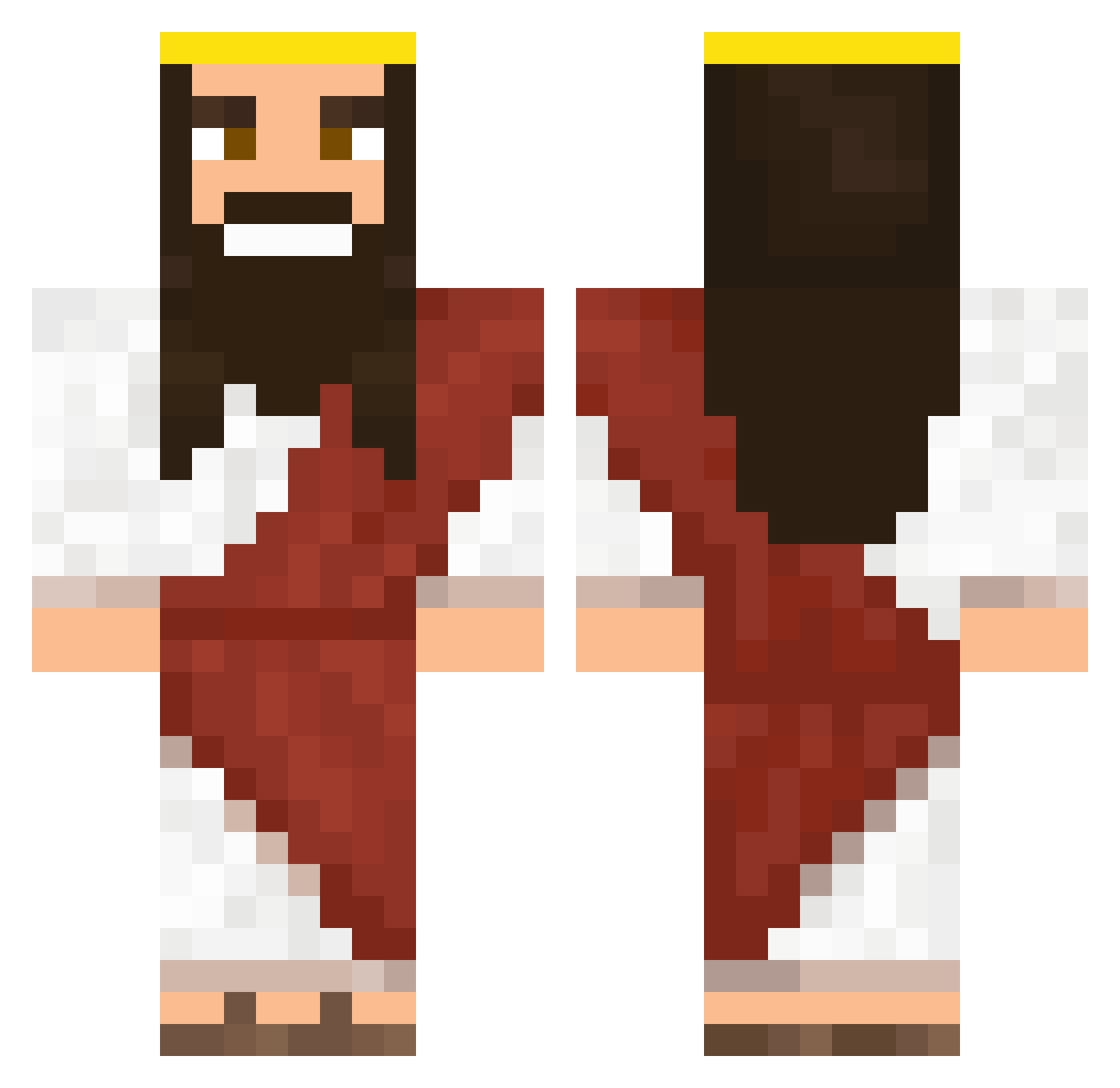 PotatoFatCat Minecraft skin, front and back view