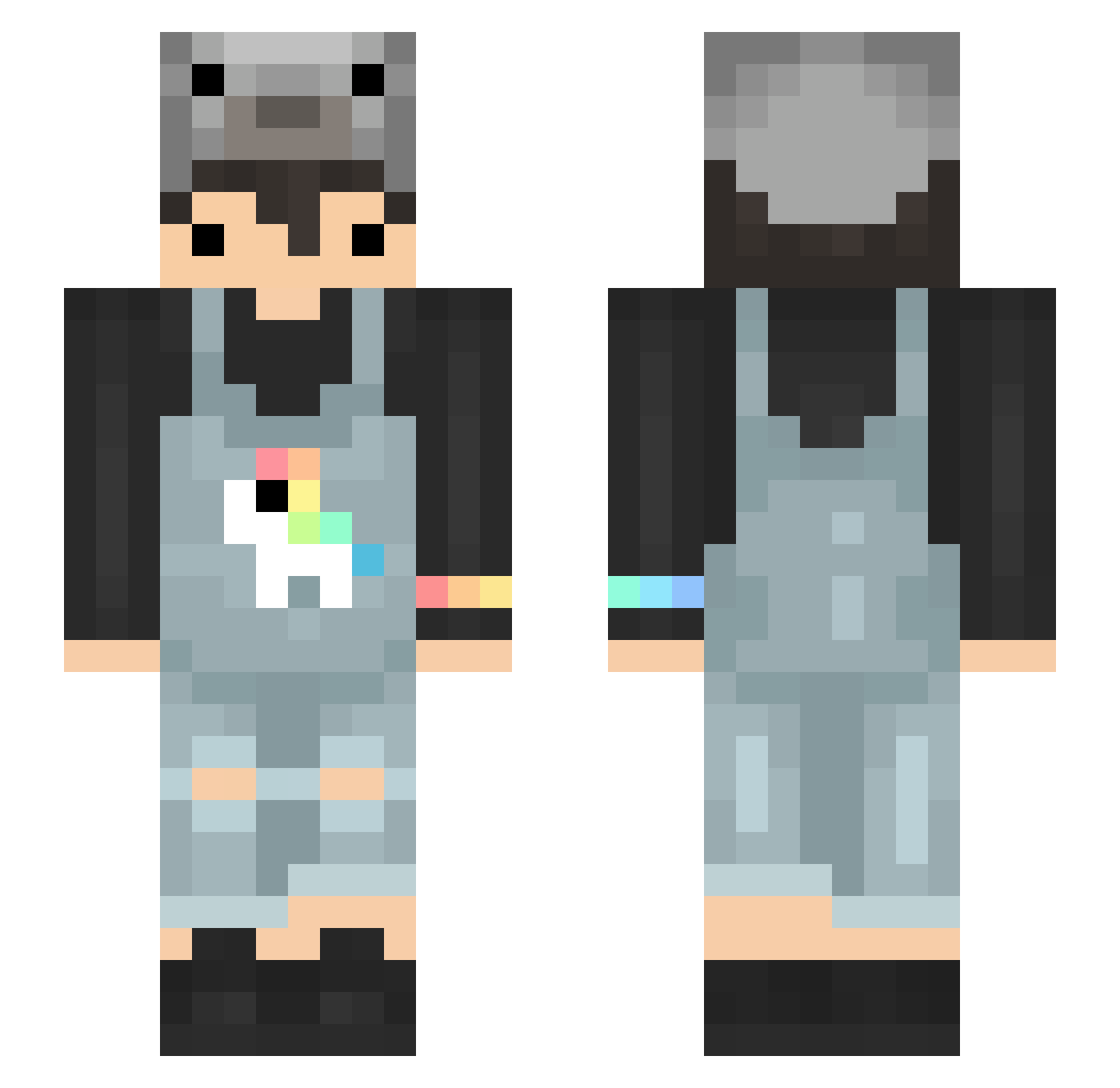 Juheli Minecraft skin, front and back view