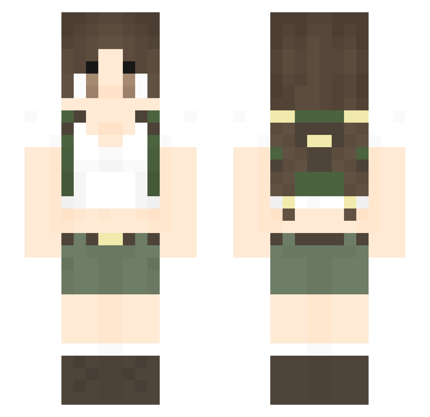 pinkysploink Minecraft skin, front and back view
