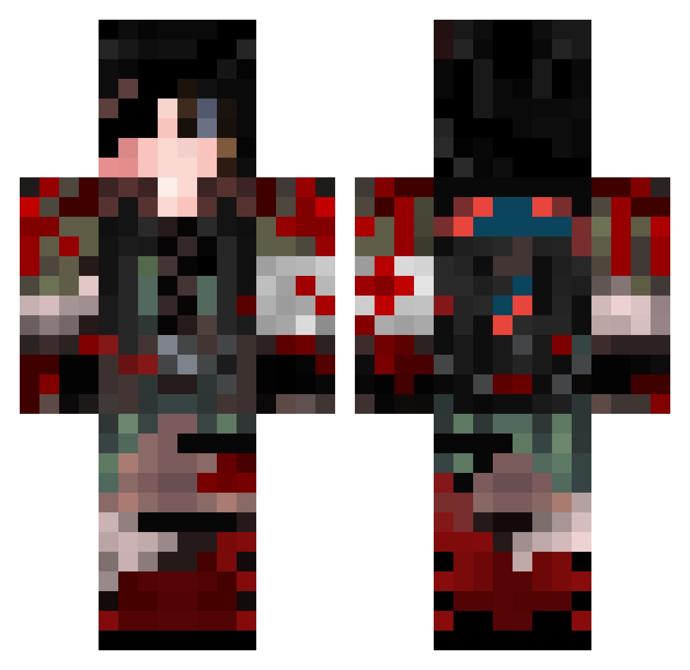 DiedInTheSky Minecraft skin, front and back view