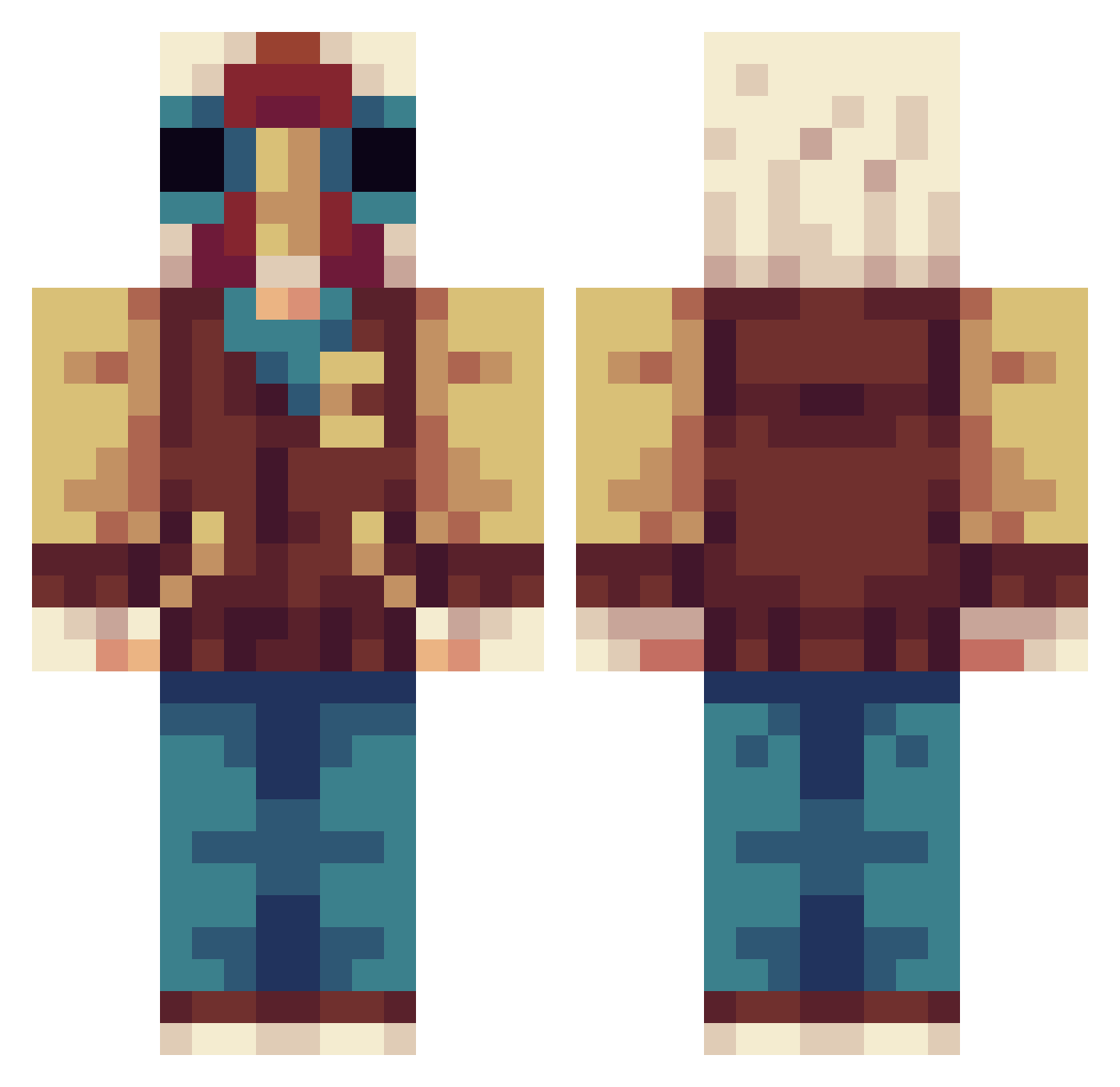 Stqticblur Minecraft skin, front and back view