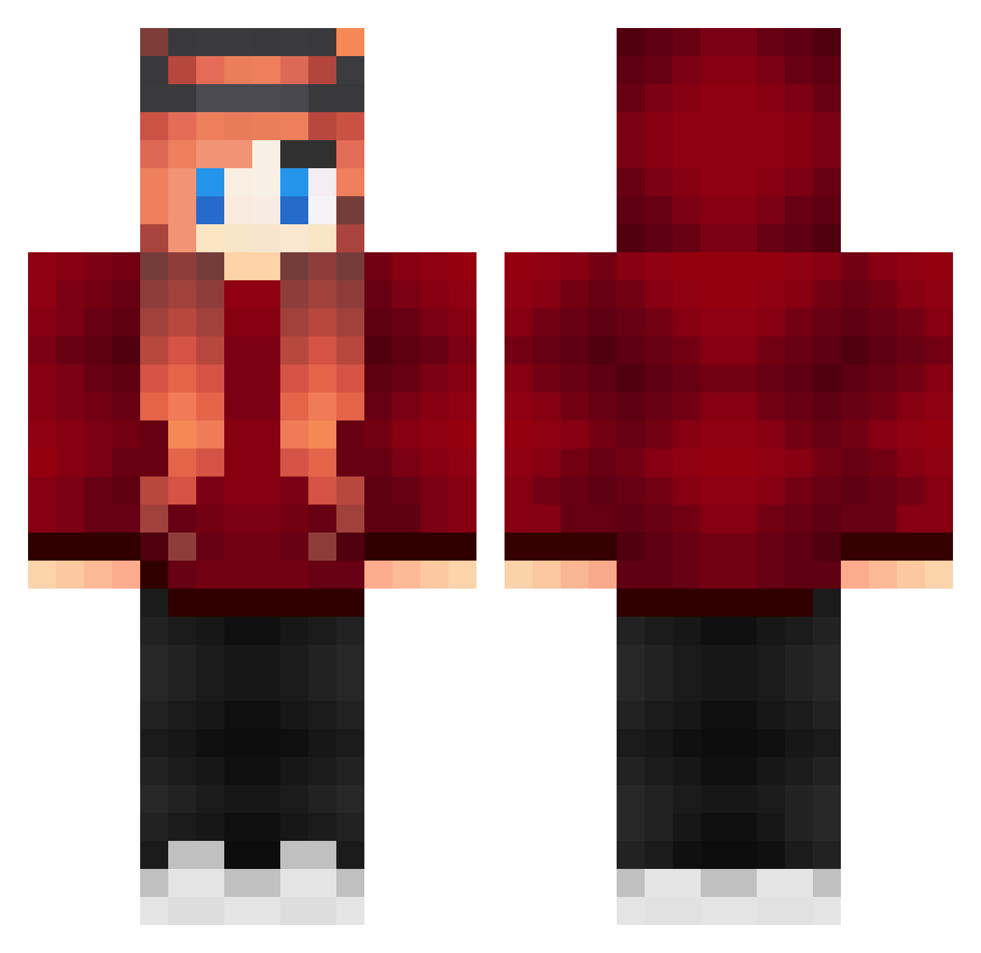 sheepified Minecraft skin, front and back view