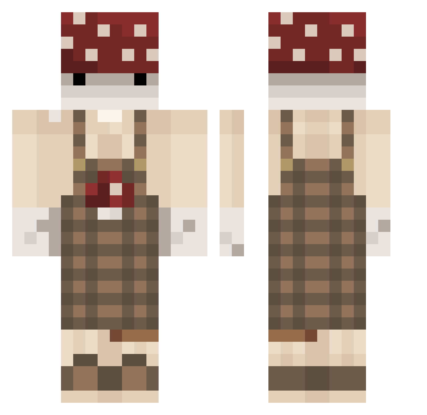Sk1all Minecraft skin, front and back view