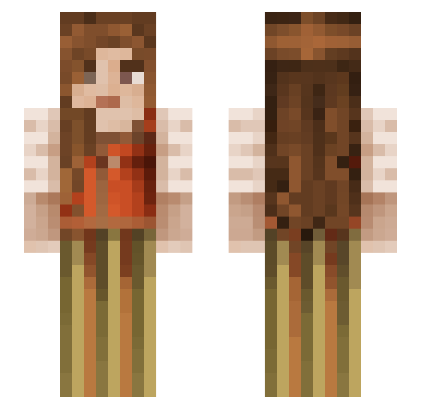 Koreynnx Minecraft skin, front and back view