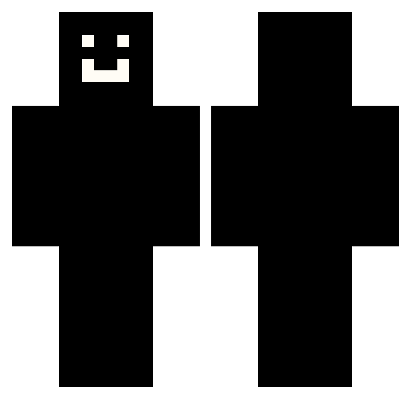 SolarSploof Minecraft skin, front and back view