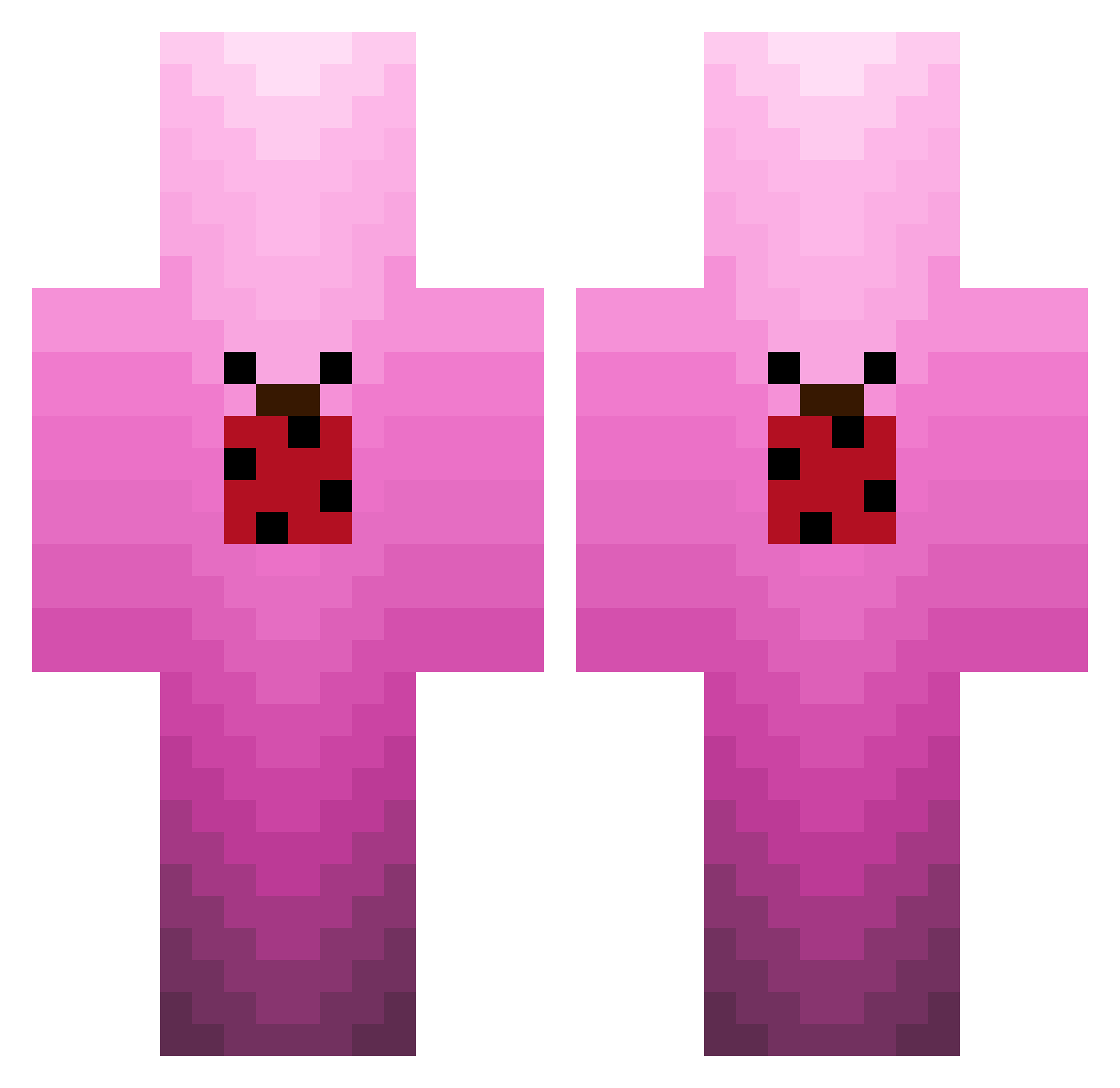 SYO77 Minecraft skin, front and back view