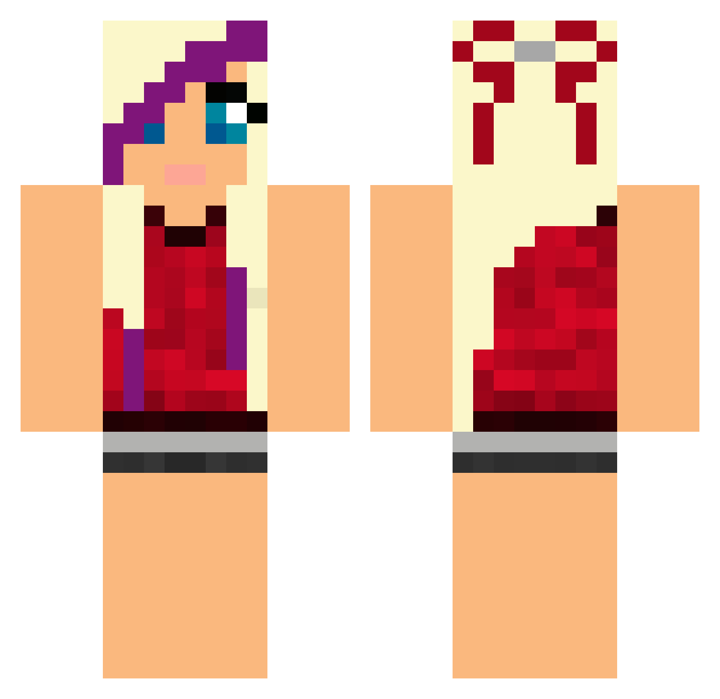 iZzzee Minecraft skin, front and back view