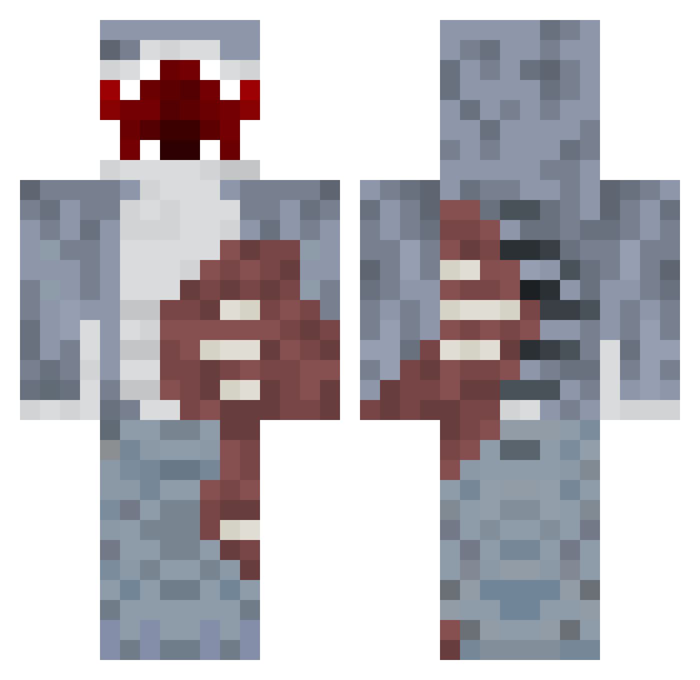 Kingrequin Minecraft skin, front and back view