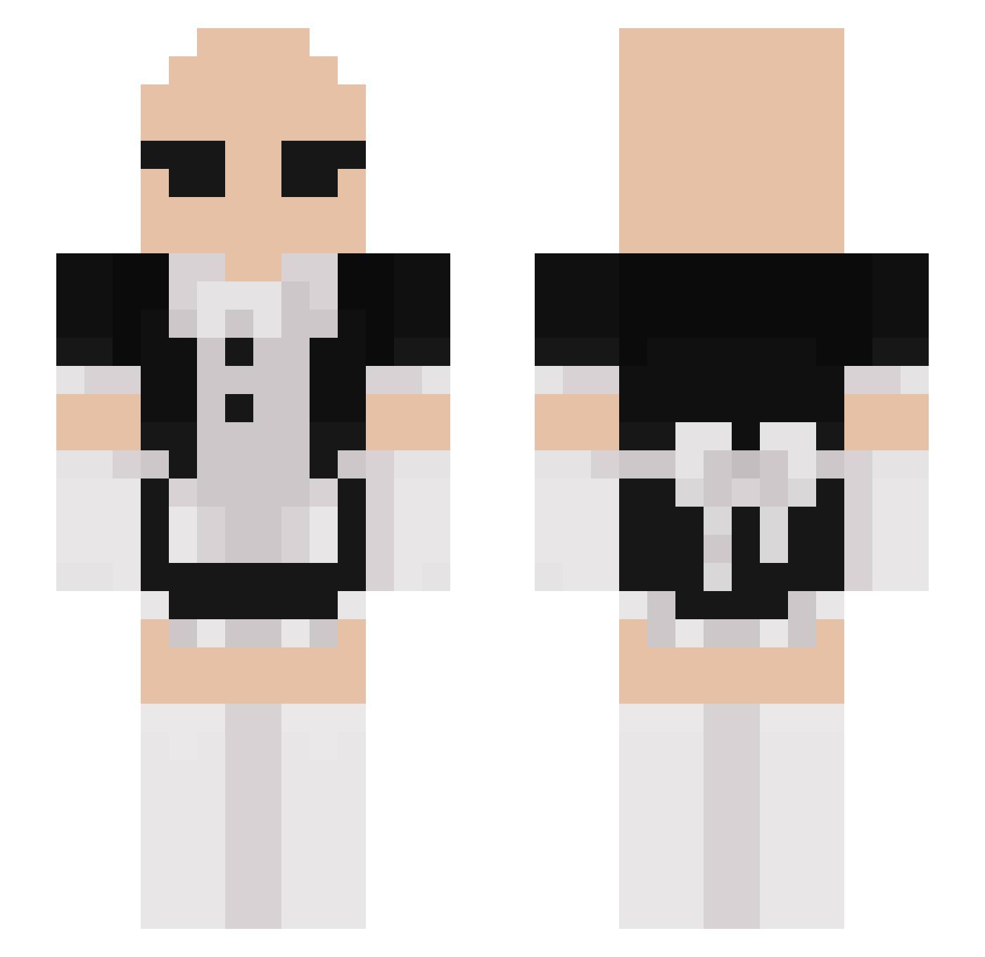 Slxwk Minecraft skin, front and back view