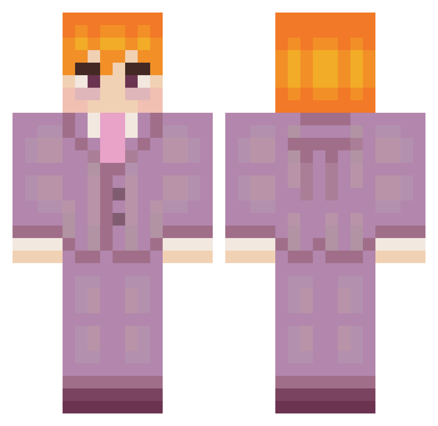 fallenwallin Minecraft skin, front and back view