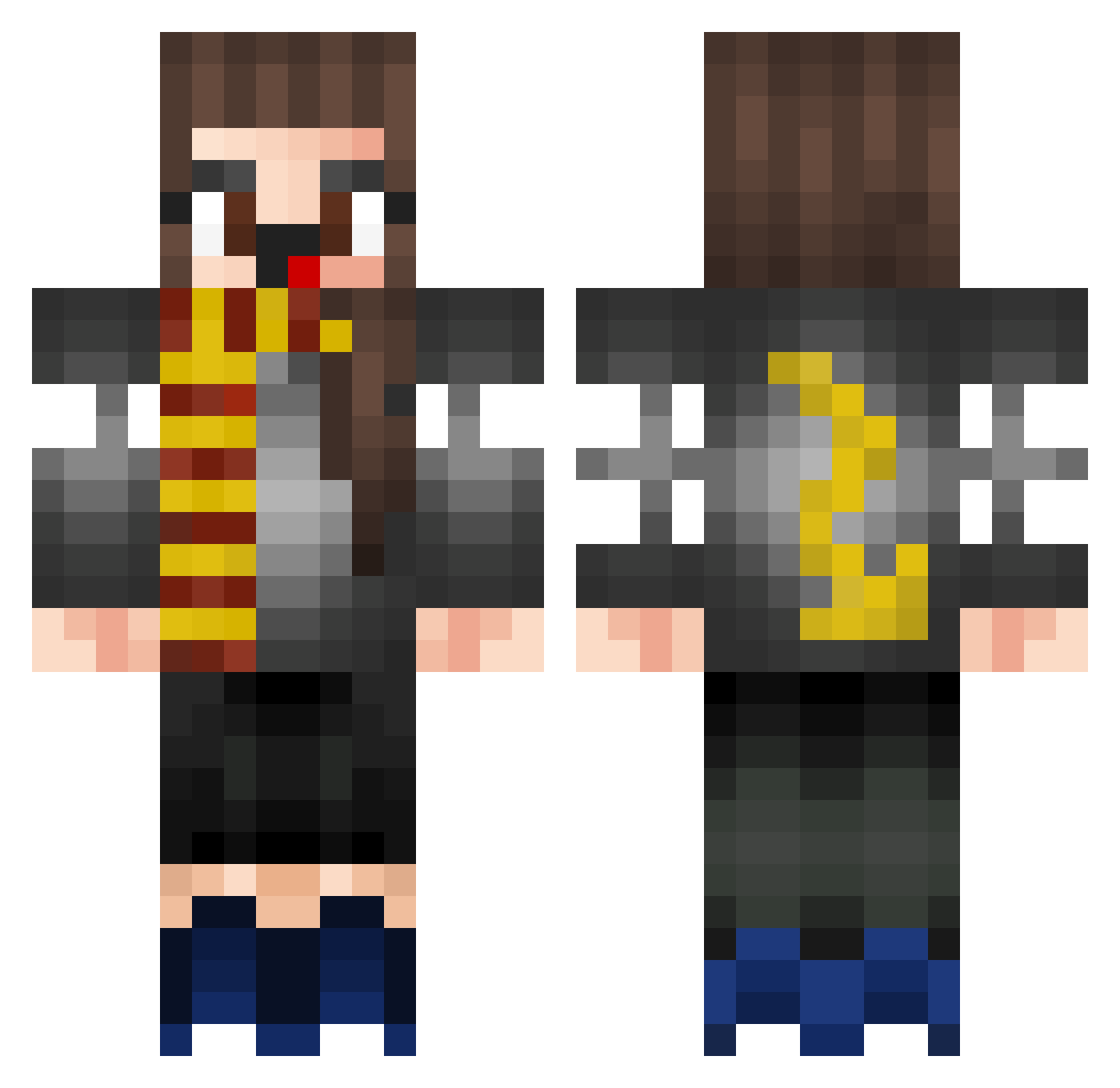 Nora Minecraft skin, front and back view