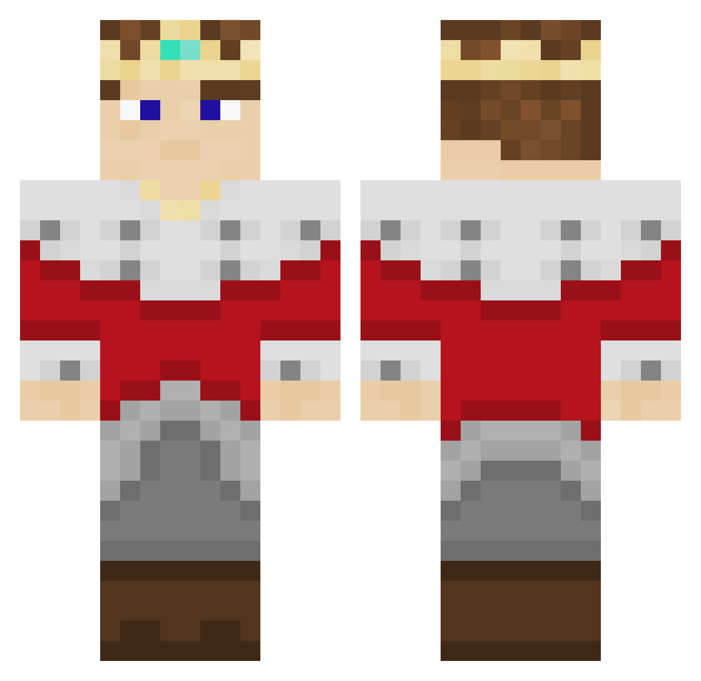 Accurateness Minecraft skin, front and back view
