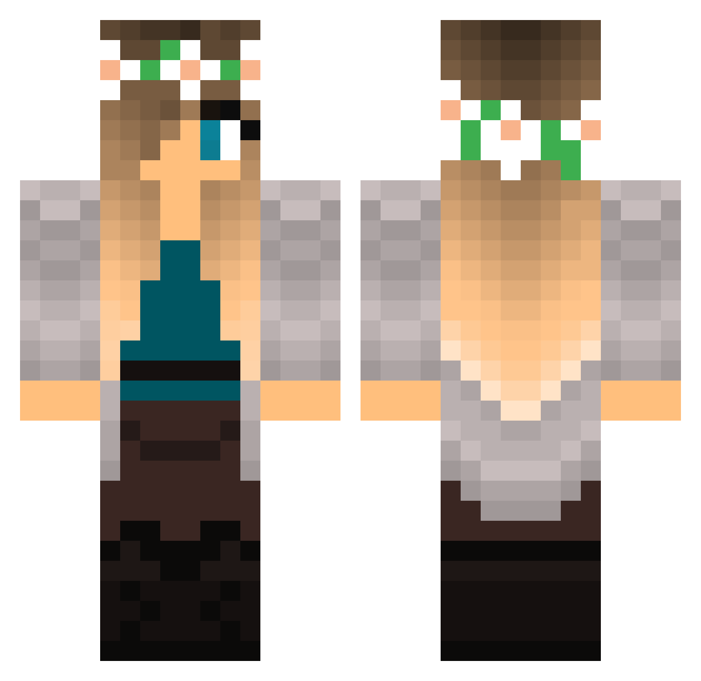 Aerides Minecraft skin, front and back view