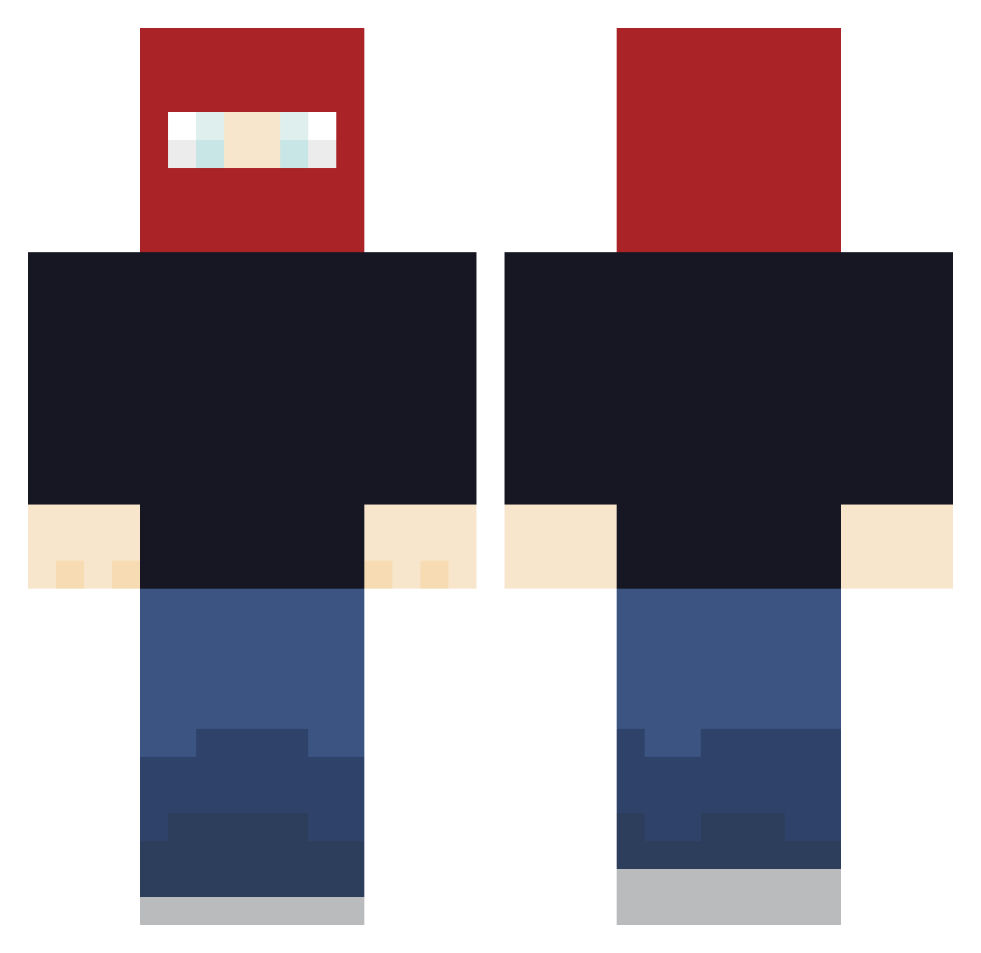 JENNEplay Minecraft skin, front and back view