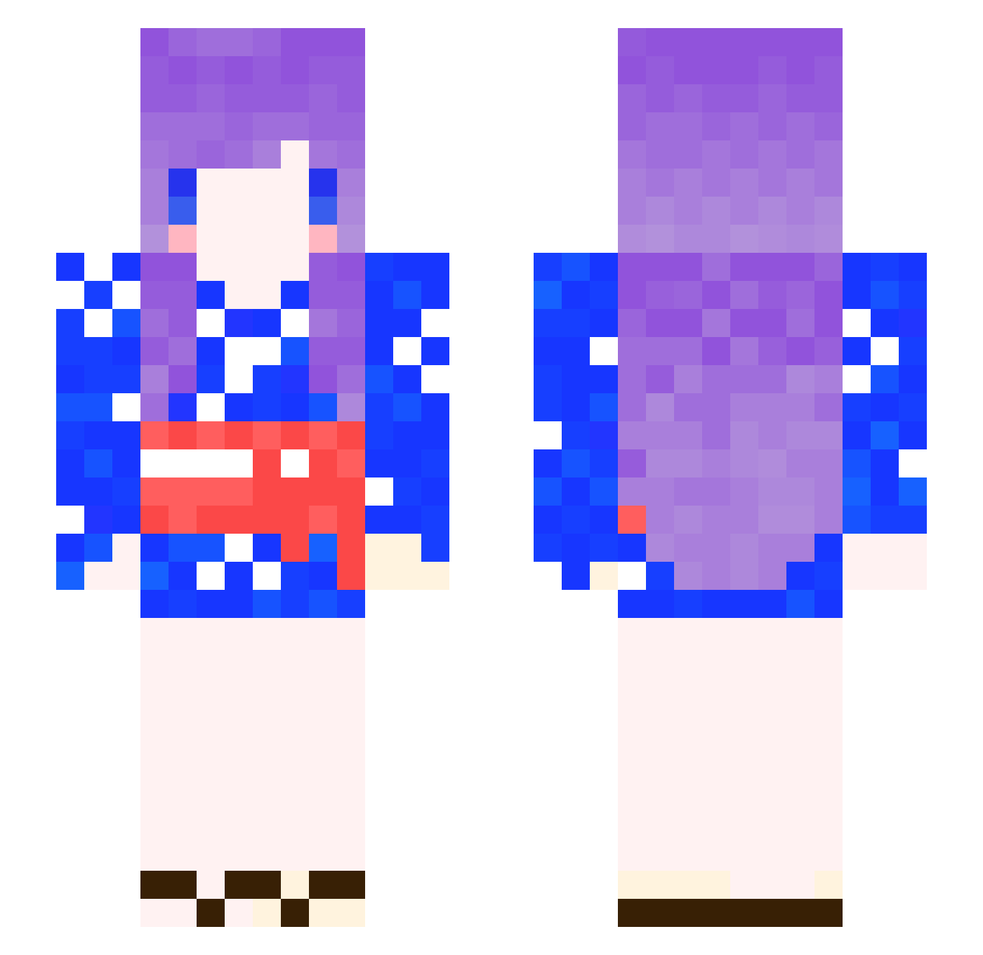 momolove_ Minecraft skin, front and back view