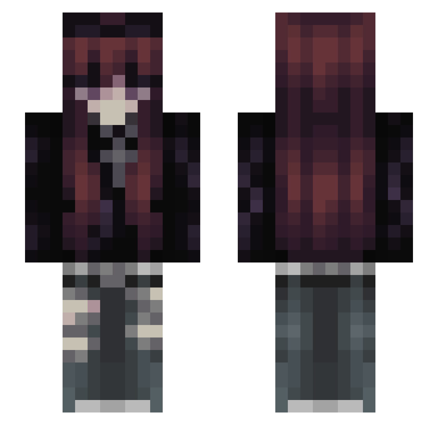 DayBreakReys Minecraft skin, front and back view
