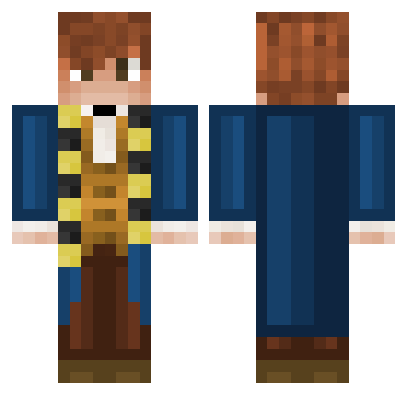 ConnerTheAndriod Minecraft skin, front and back view