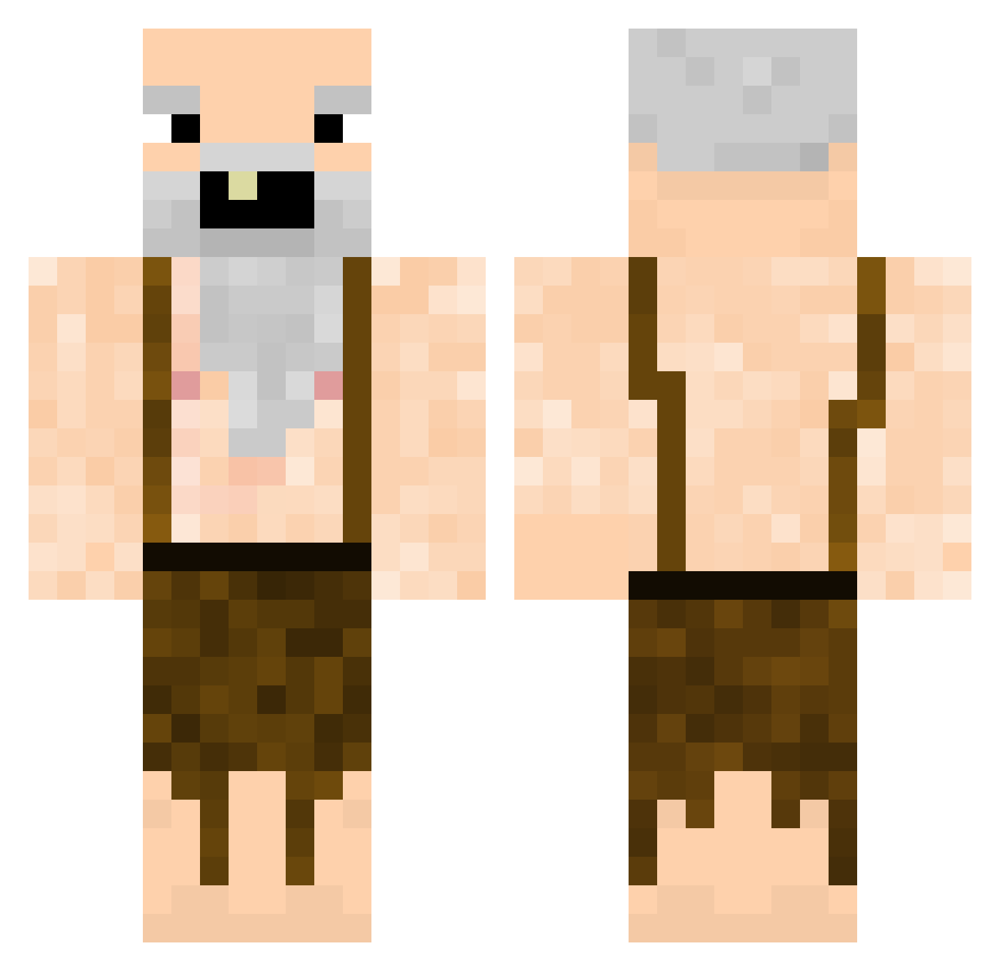 BoringDude Minecraft skin, front and back view