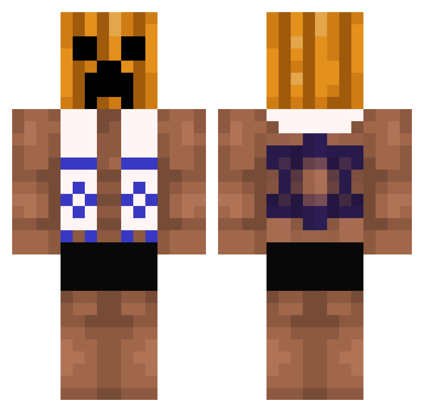 Geistuz Minecraft skin, front and back view