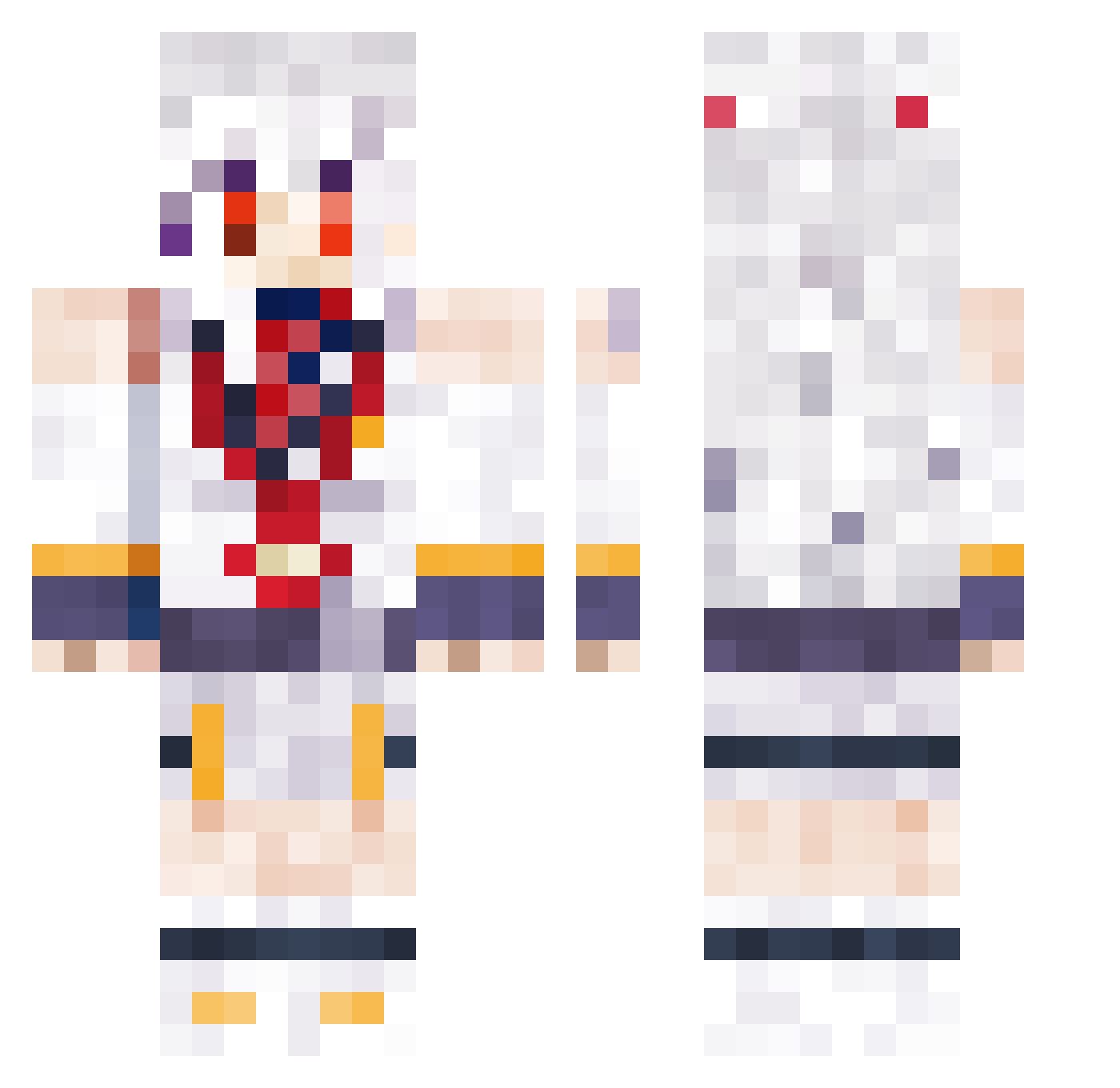 Islacchan Minecraft skin, front and back view