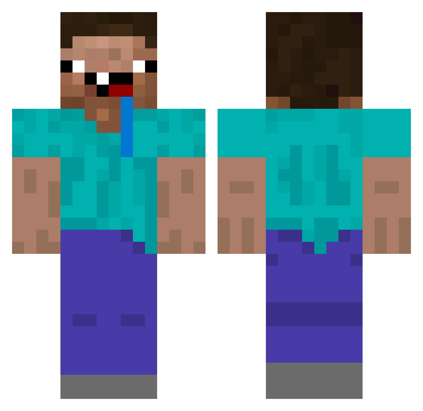 juancitogamer400 Minecraft skin, front and back view